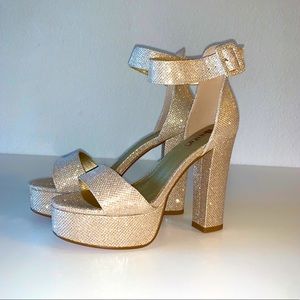 Sparkly gold heels